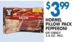 Compare Foods Hormel pillow pack pepperoni or turkey offer