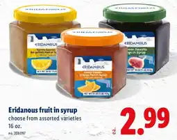 Lidl Eridanous fruit in syrup offer