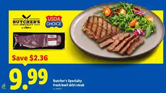 Lidl Butcher's Specialty fresh beef skirt steak offer