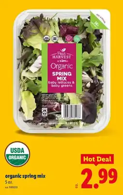 Lidl Peak Harvest organic spring mix offer