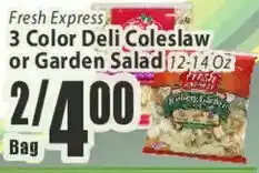 Key Food Fresh Express 3 Color Deli Coleslaw or Garden Salad offer