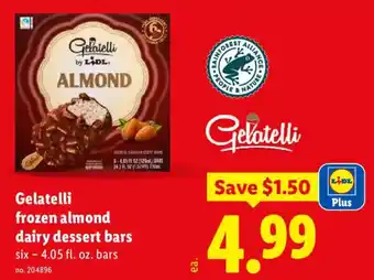 Lidl Gelatelli frozen almond dairy dessert bars offer