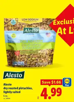 Lidl Alesto dry roasted pistachios, lightly salted offer