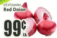 Key Food US #1 Jumbo Red Onion offer