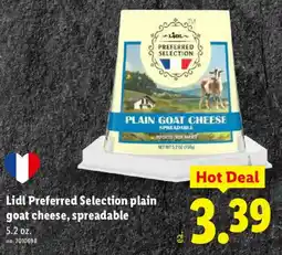 Lidl Lidl preferred selection plain goat cheese, spreadable offer
