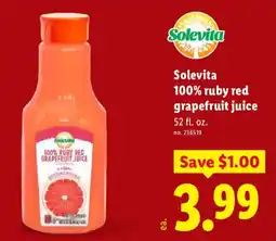 Lidl Solevita 100% ruby red grapefruit juice offer