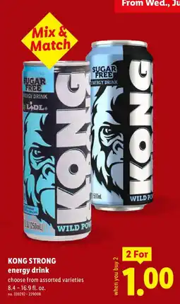Lidl Kong strong energy drink offer