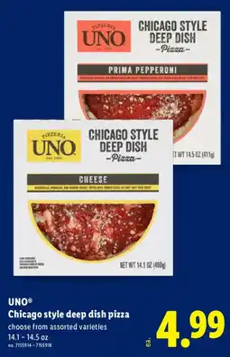 Lidl Uno chicago style deep dish pizza offer