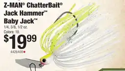 Cabela's Z-man chatterbait jack hammer baby jack offer