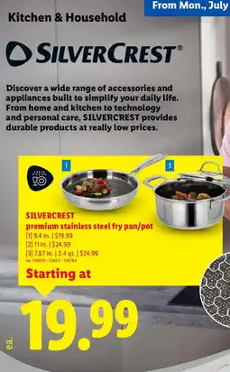 Lidl Silvercrest premium stainless steel fry pan/pot offer