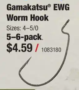 Cabela's Gamakatsu Ewg Worm Hook offer