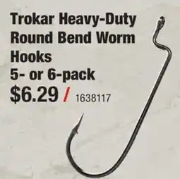 Cabela's Trokar heavy-duty round bend worm hooks offer