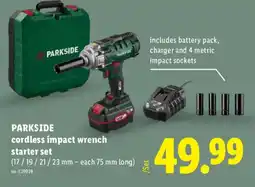 Lidl Parkside cordless impact wrench starter set offer