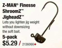Cabela's Z-man finesse shroomz jigheadz offer