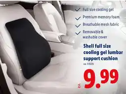 Lidl Shell full size cooling gel lumbar support cushion offer