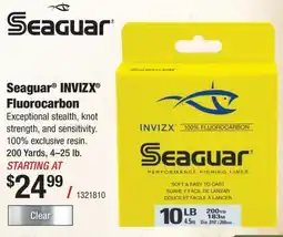 Cabela's Seaguar invizx fluorocarbon offer