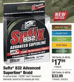 Cabela's Sufix 832 Advanced Superline Braid offer