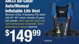Cabela's Bass Pro Shops AM33 All-Clear Auto/Manual Inflatable Life Vest offer