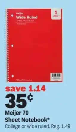 Meijer Meijer 70 Sheet Notebook offer