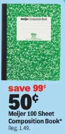 Meijer Meijer 100 Sheet Composition Book offer
