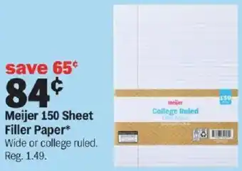 Meijer 150 Sheet Filler Paper