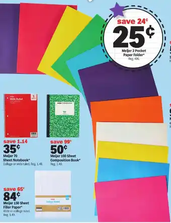 Meijer Meijer 2 Pocket Paper Folder offer