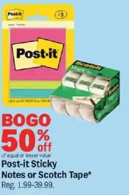 Meijer Post-it Sticky Notes or Scotch Tape offer