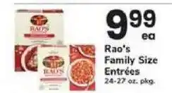 Safeway Rao's Family Size Entrées offer