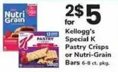Safeway Kellogg's Special K Pastry Crisps or Nutri-Grain Bars offer
