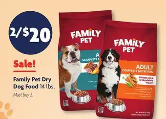 Family Dollar Family Pet Dry Dog Food offer