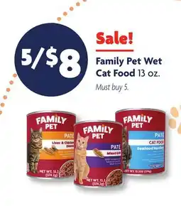 Family Dollar Family Pet Wet Cat Food offer