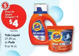 Family Dollar Tide Liquid 27‑29 oz. or Pods 11 or 14 ct offer