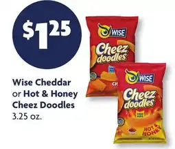 Family Dollar Wise Cheddar or Hot & Honey Cheez Doodles offer