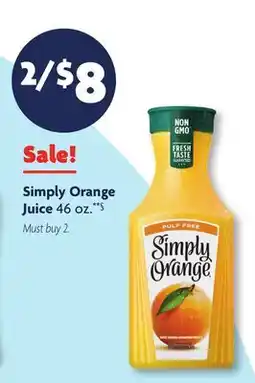 Family Dollar Simply Orange Juice offer
