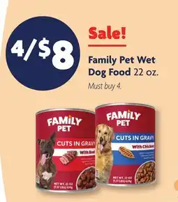 Family Dollar Family Pet Wet Dog Food offer