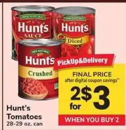 Safeway Hunt's Tomatoes offer