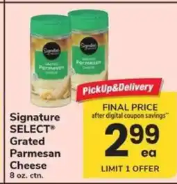Safeway Signature Select Grated Parmesan Cheese offer
