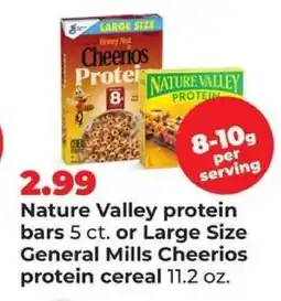 Hy-Vee Nature Valley protein bars or General Mills Cheerios protein cereal offer