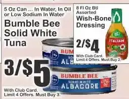 Key Food Bumble Bee Solid White Tuna offer