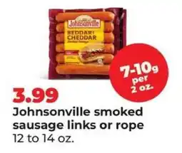 Hy-Vee Johnsonville Smoked Sausage Links or Rope offer
