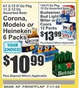 Key Food Corona, Modelo or Heineken 6 Packs offer