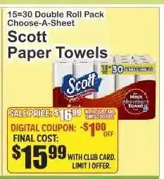 Key Food Scott Paper Towels offer