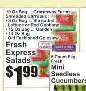 Key Food Fresh Express Salads offer