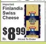 Key Food Finlandia Swiss Cheese offer