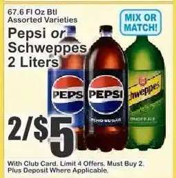 Key Food Pepsi or Schweppes offer