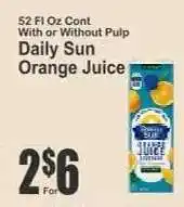 Key Food Daily Sun Orange Juice offer