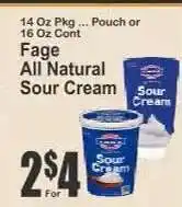 Key Food Fage All Natural Sour Cream offer
