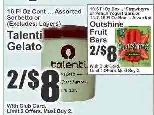 Key Food Talenti Gelato offer