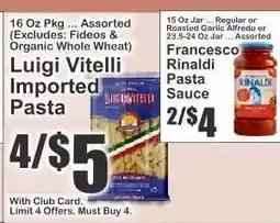 Key Food Luigi Vitelli Imported Pasta offer