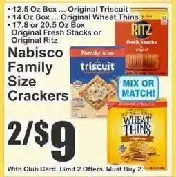 Key Food Nabisco Family Size! Crackers offer